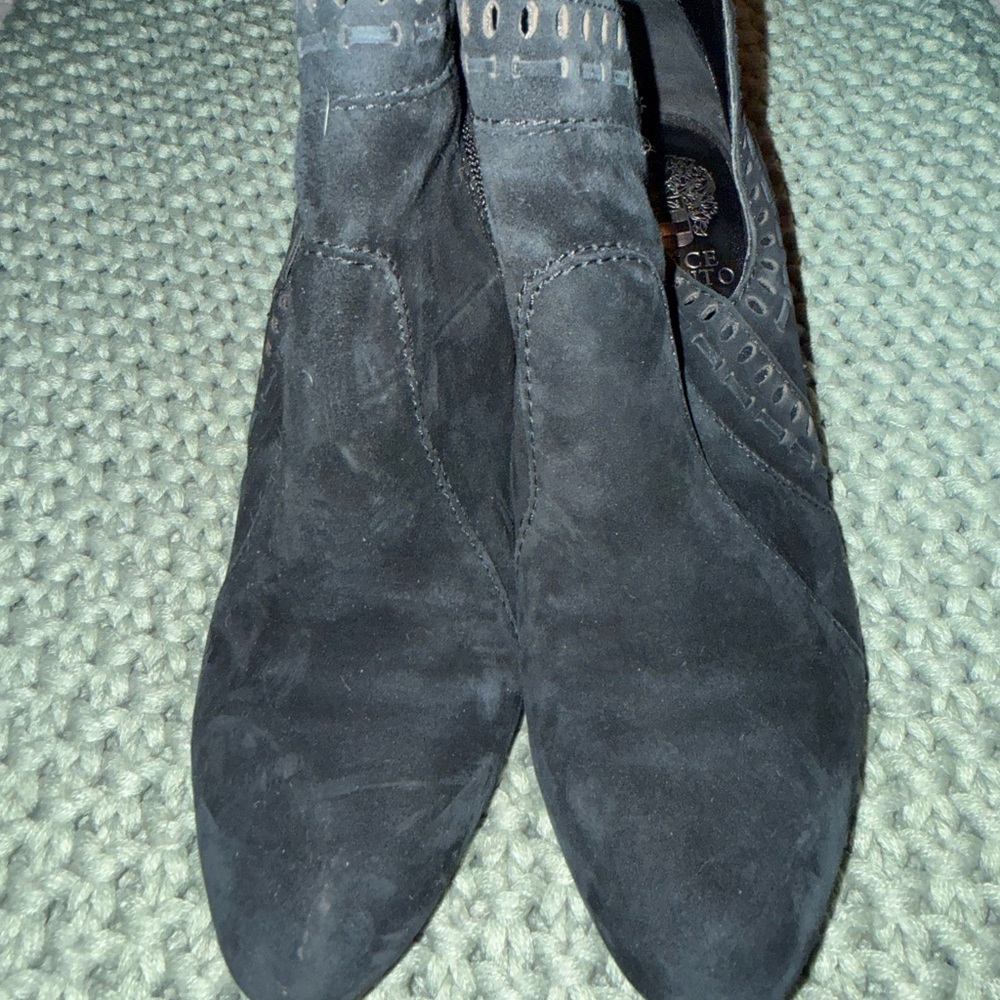 Black Suede Ankle Boots w/Heel